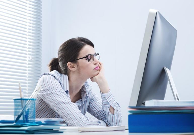 Bored woman at office